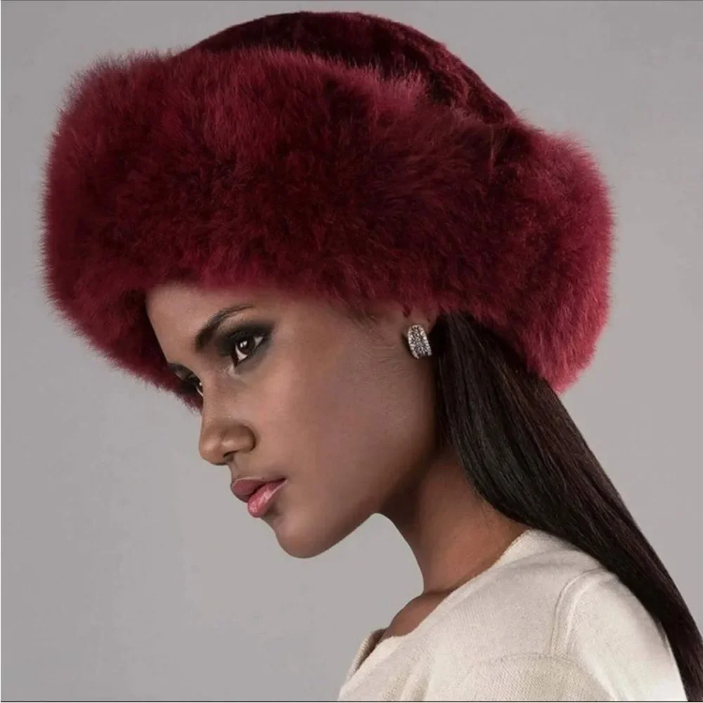 Alpaca fur hat Red